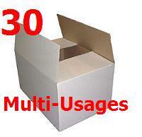 -LOT DE 30 GRANDS CARTONS DEMENAGEMENT (BLANC) MULTI - USAGES -LOT DE 30 GRANDS CARTONS DEMENAGEMENT (BLANC) MULTI - USAGES